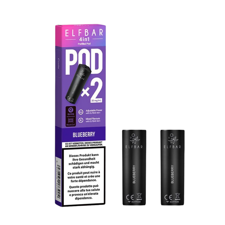 Elf Bar 4in1 Pod Blueberry – vorgefüllte E-Liquid-Pods, 2 x 2 ml