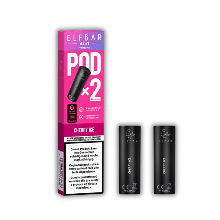 Elf Bar 4in1 Pod Cherry Ice – vorgefüllte E-Liquid-Pods, 2 x 2 ml