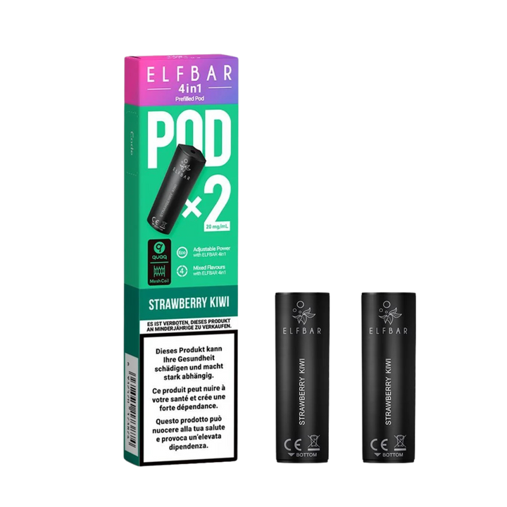 Elf Bar 4in1 Pod Strawberry Kiwi – vorgefüllte E-Liquid-Pods, 2 x 2 ml