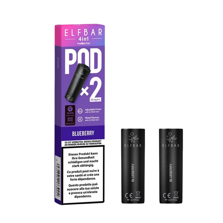 Elf Bar 4in1 Pod Blueberry – vorgefüllte E-Liquid-Pods, 2 x 2 ml