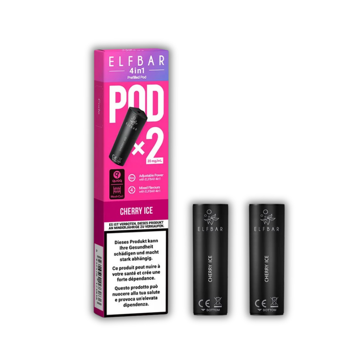 Elf Bar 4in1 Pod Cherry Ice – vorgefüllte E-Liquid-Pods, 2 x 2 ml