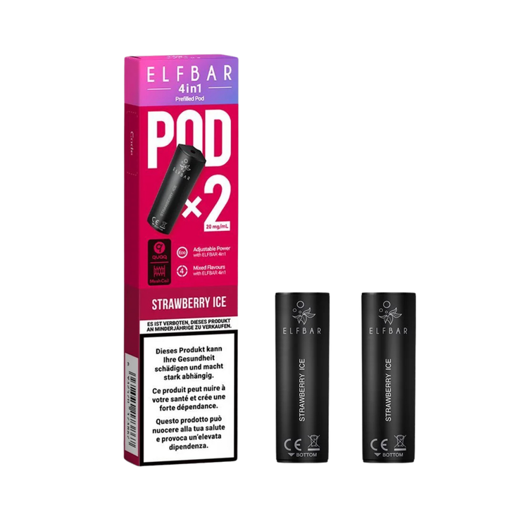 Elf Bar 4in1 Pod Strawberry Ice – vorgefüllte E-Liquid-Pods, 2 x 2 ml