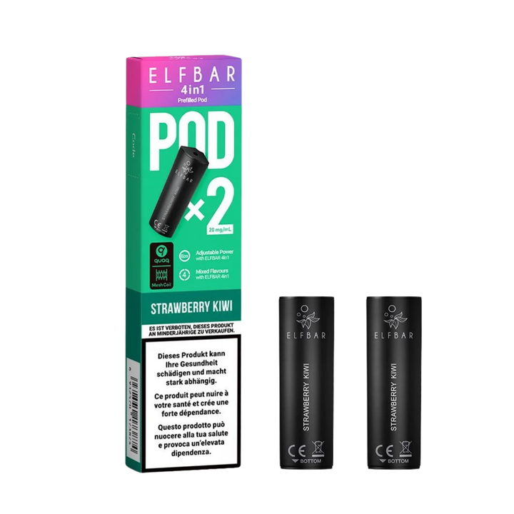 Elf Bar 4in1 Pod Strawberry Kiwi – vorgefüllte E-Liquid-Pods, 2 x 2 ml