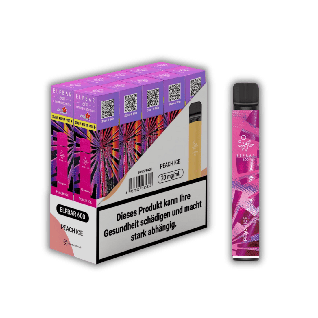 Elf Bar - 600 - 20mg/ml - Streetparade Edition - Peach Ice kaufen bei rauchwerk.ch