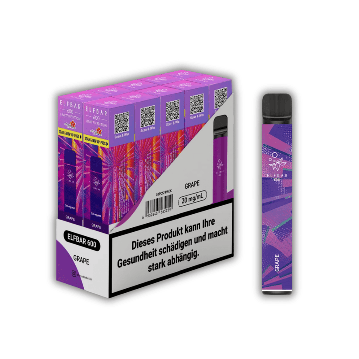 Elf Bar 600 Streetparade Grape – Einweg Vape 20 mg/ml – Ansicht 3