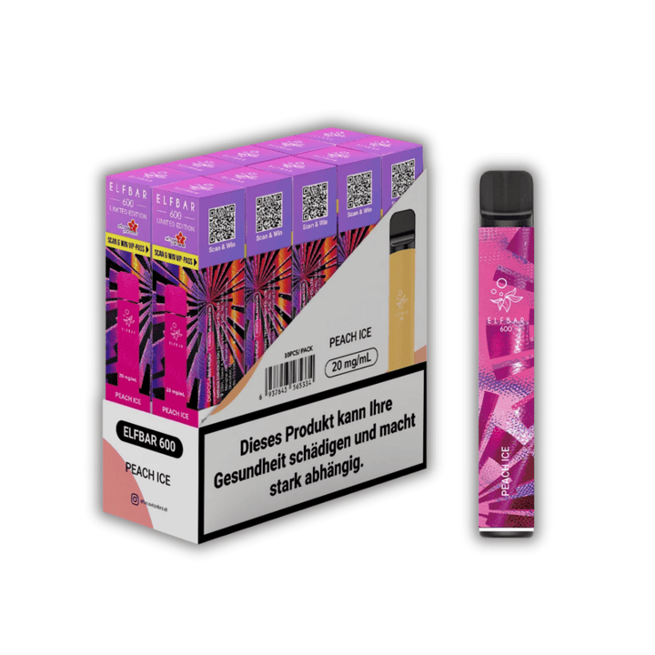Elf Bar 600 Streetparade Peach Ice – Einweg Vape 20 mg/ml – Ansicht 2