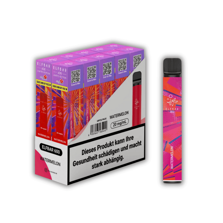 Elf Bar 600 Streetparade Watermelon – Einweg Vape 20 mg/ml – Ansicht 3