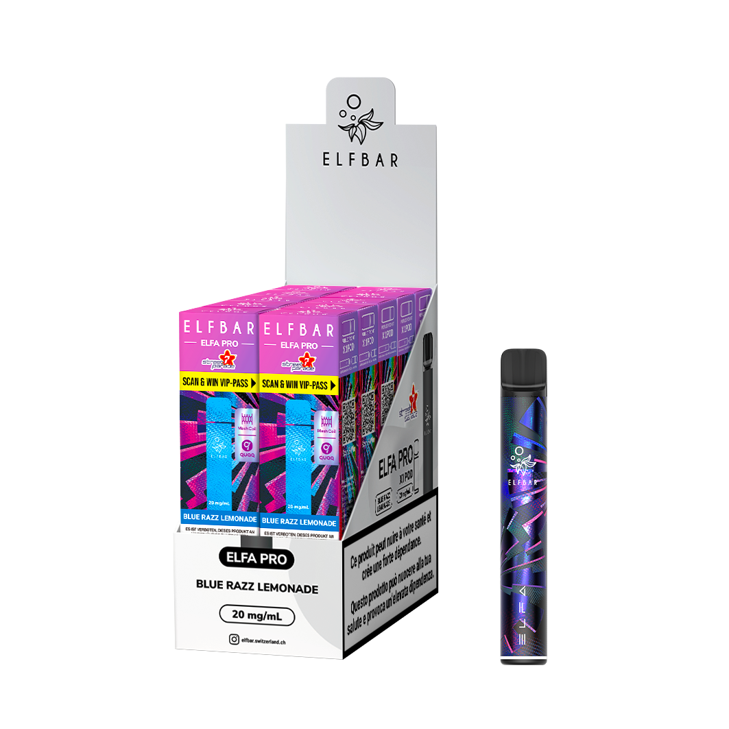 Elf Bar ELFA Pro Kit Black mit Blue Razz Lemonade Pod, 2 ml