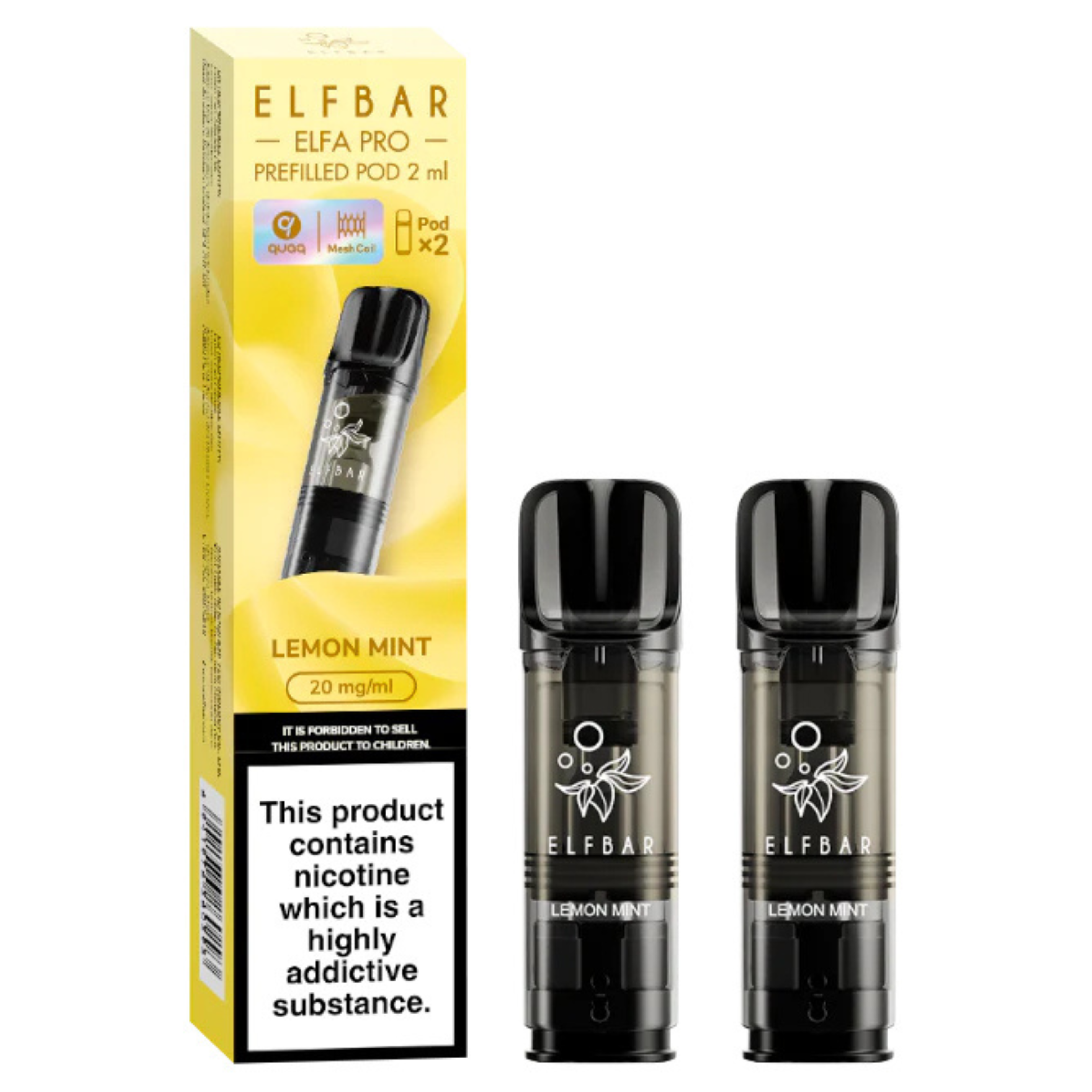 Elf Bar ELFA Pro Pods Lemon Mint 20mg Packung mit 2 x 2 ml