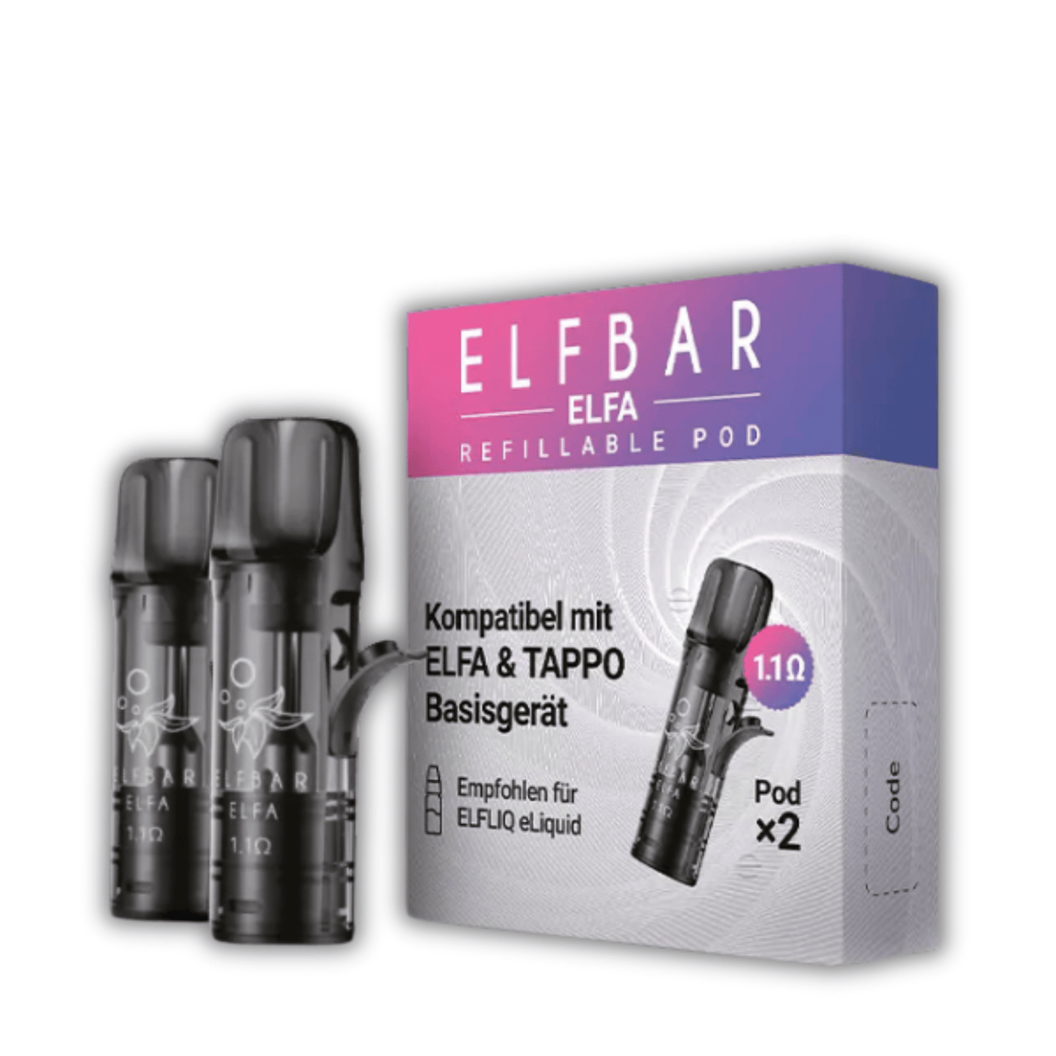 Elf Bar ELFA Pro - Refillable Pods 1.1O (2 x 2ml) kaufen bei rauchwerk.ch