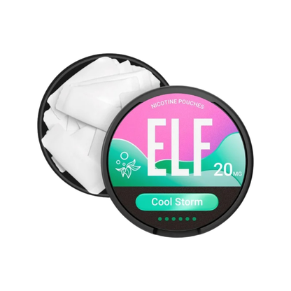 ELF SNUS Cool Storm Dose Seitenansicht All White Pouches