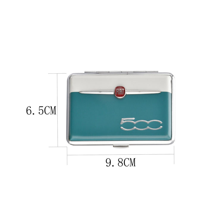 Kompaktes FIAT 500 Zigarettenetui, Maße 10×6,5×2,2 cm