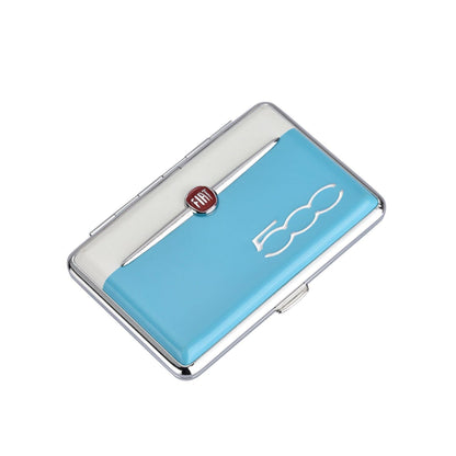 FIAT 500 Zigarettenetui 12er in Hellblau, schräg