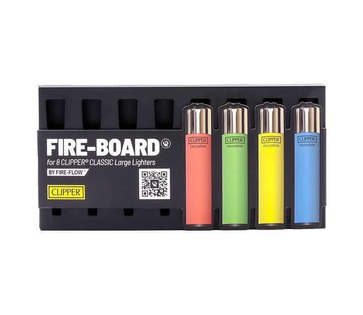 Rückseite FIRE-BOARD Sammelboard, Montage-Ansicht für 8 Clipper