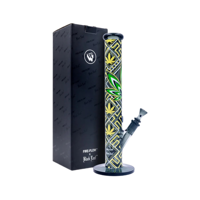 FIRE-FLOW x Black Leaf Glas Bong Leaves 34 40 cm
