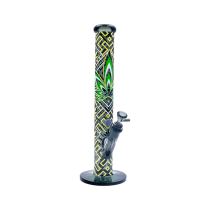 Leaves 34 Motiv auf schwarzer FIRE-FLOW x Black Leaf Bong