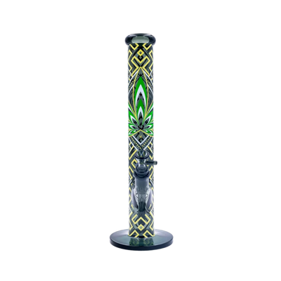 Diffusor-Chillum und Kopf der FIRE-FLOW Leaves 34 Glas Bong