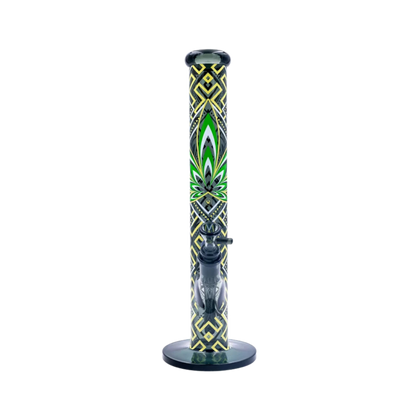 Diffusor-Chillum und Kopf der FIRE-FLOW Leaves 34 Glas Bong