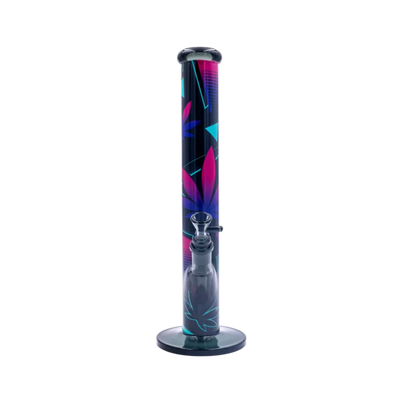 Diffusor-Chillum und Kopf der FIRE-FLOW Leaves 37-2 Glas Bong