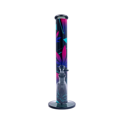 Diffusor-Chillum und Kopf der FIRE-FLOW Leaves 37-2 Glas Bong