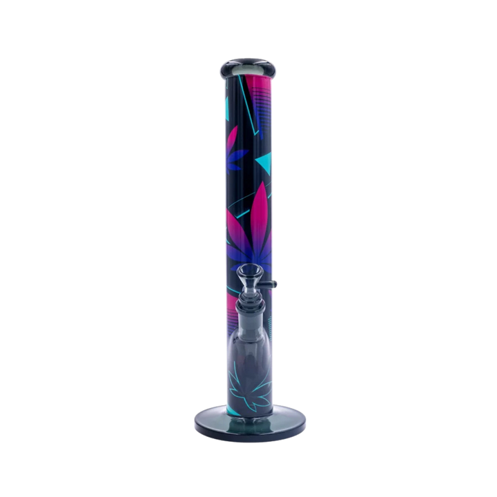 Diffusor-Chillum und Kopf der FIRE-FLOW Leaves 37-2 Glas Bong