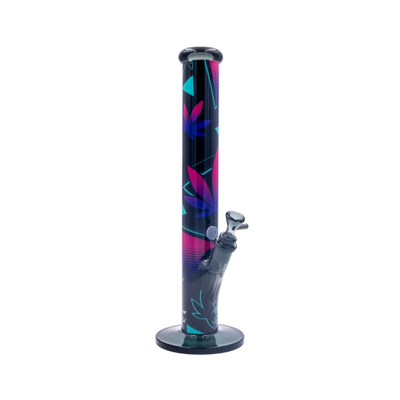 Leaves 37-2 Motiv auf schwarzer FIRE-FLOW x Black Leaf Bong