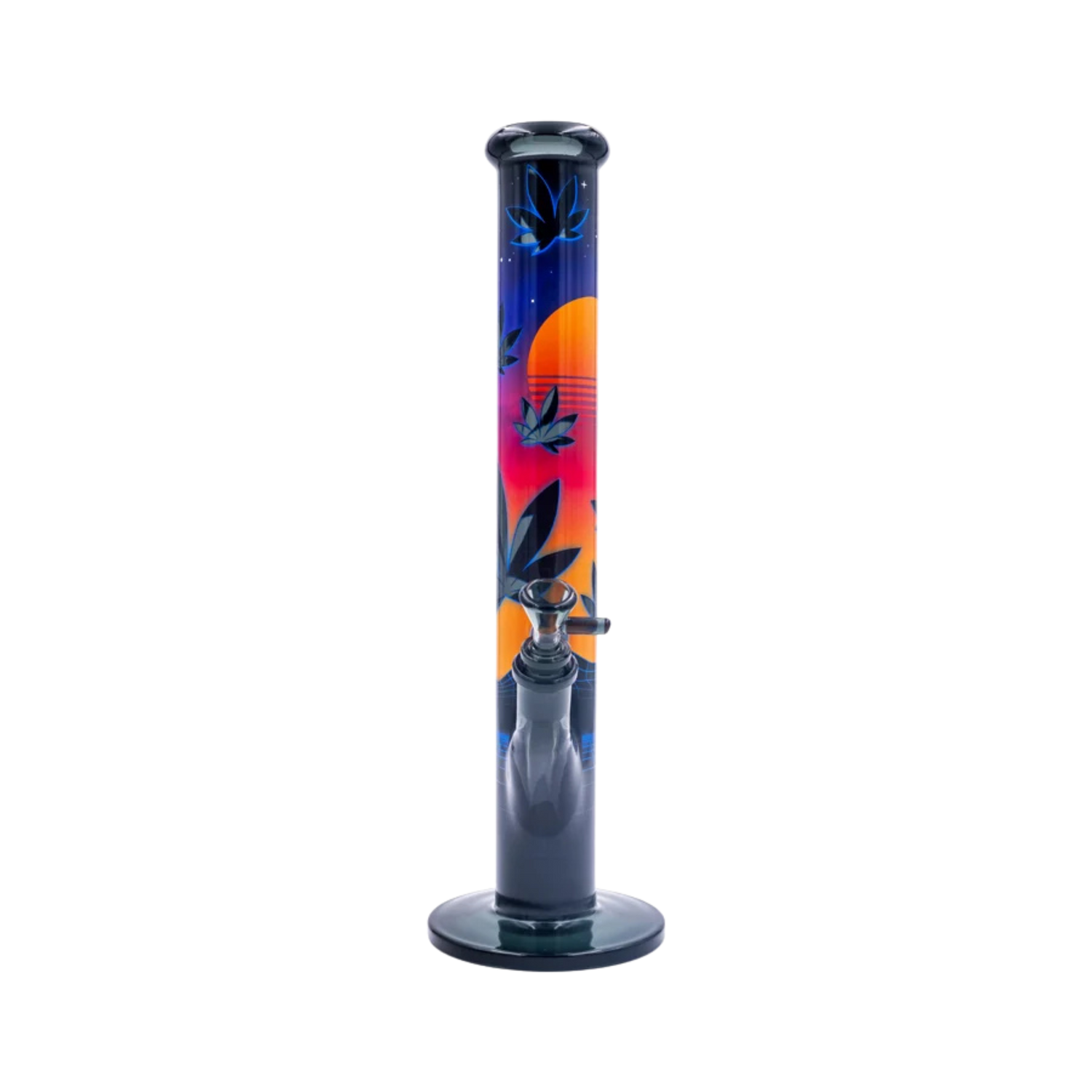 Schlitzdiffusor-Chillum und Kopf der FIRE-FLOW Leaves 37-3 Glasbong
