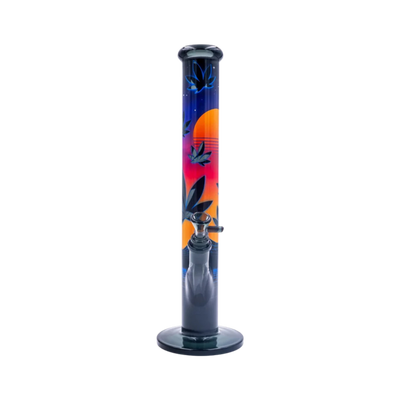 Schlitzdiffusor-Chillum und Kopf der FIRE-FLOW Leaves 37-3 Glasbong
