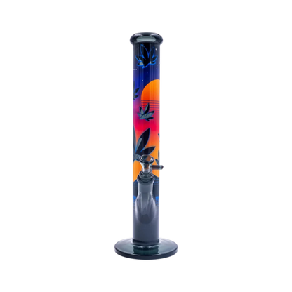 Schlitzdiffusor-Chillum und Kopf der FIRE-FLOW Leaves 37-3 Glasbong
