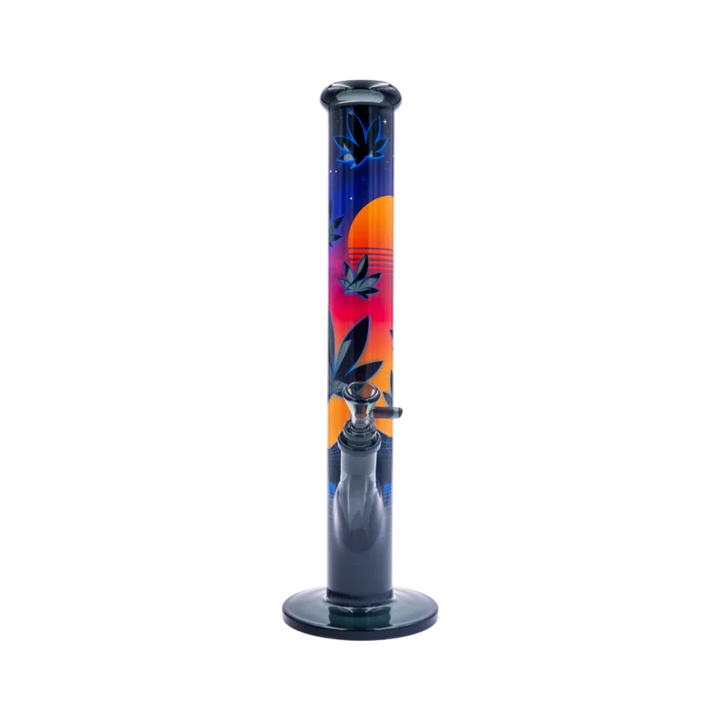 Schlitzdiffusor-Chillum und Kopf der FIRE-FLOW Leaves 37-3 Glasbong
