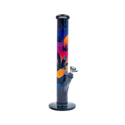 Leaves 37-3 Motiv auf schwarzer FIRE-FLOW x Black Leaf Bong