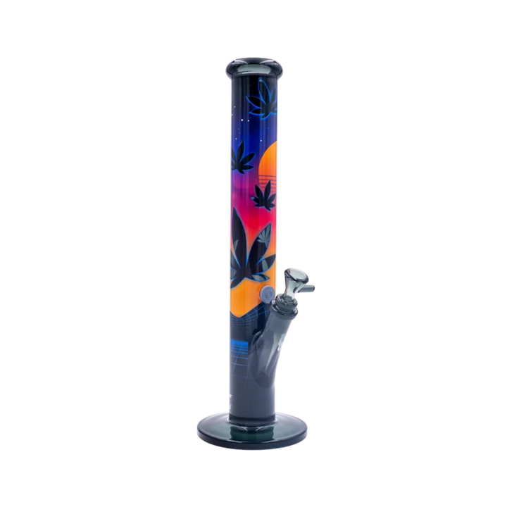 Leaves 37-3 Motiv auf schwarzer FIRE-FLOW x Black Leaf Bong