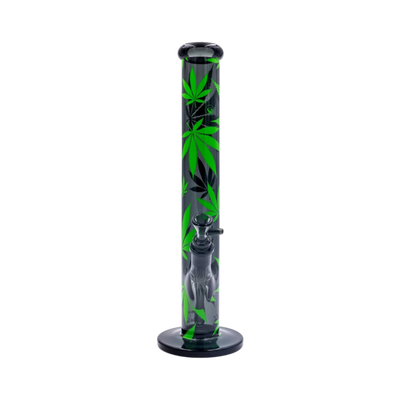 Diffusor-Chillum und Kopf der FIRE-FLOW Leaves Green Glas Bong