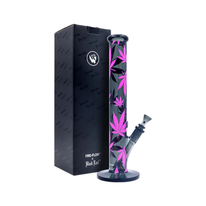 FIRE-FLOW x Black Leaf Glas Bong Leaves Pink 40 cm