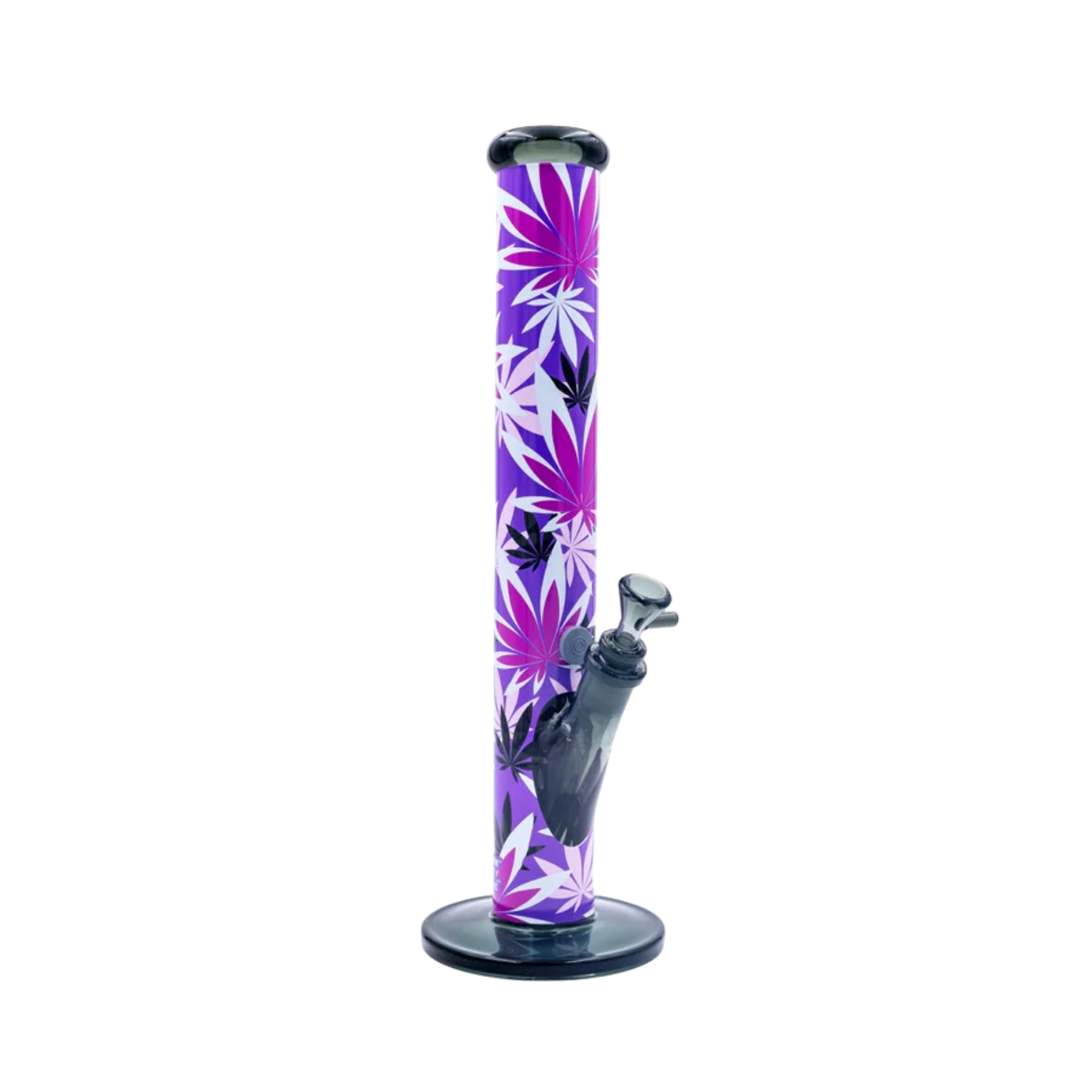 Diffusor-Chillum und Kopf der FIRE-FLOW Pink Leaves Glas Bong