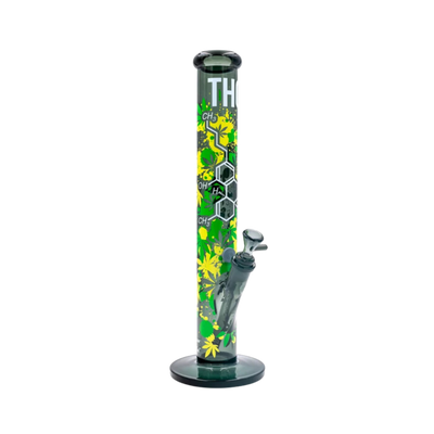 THC Molecule Motiv auf schwarzer FIRE-FLOW x Black Leaf Bong