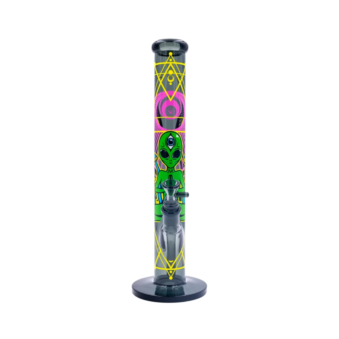 Diffusor-Chillum und Kopf der FIRE-FLOW Trippy Alien Glas Bong