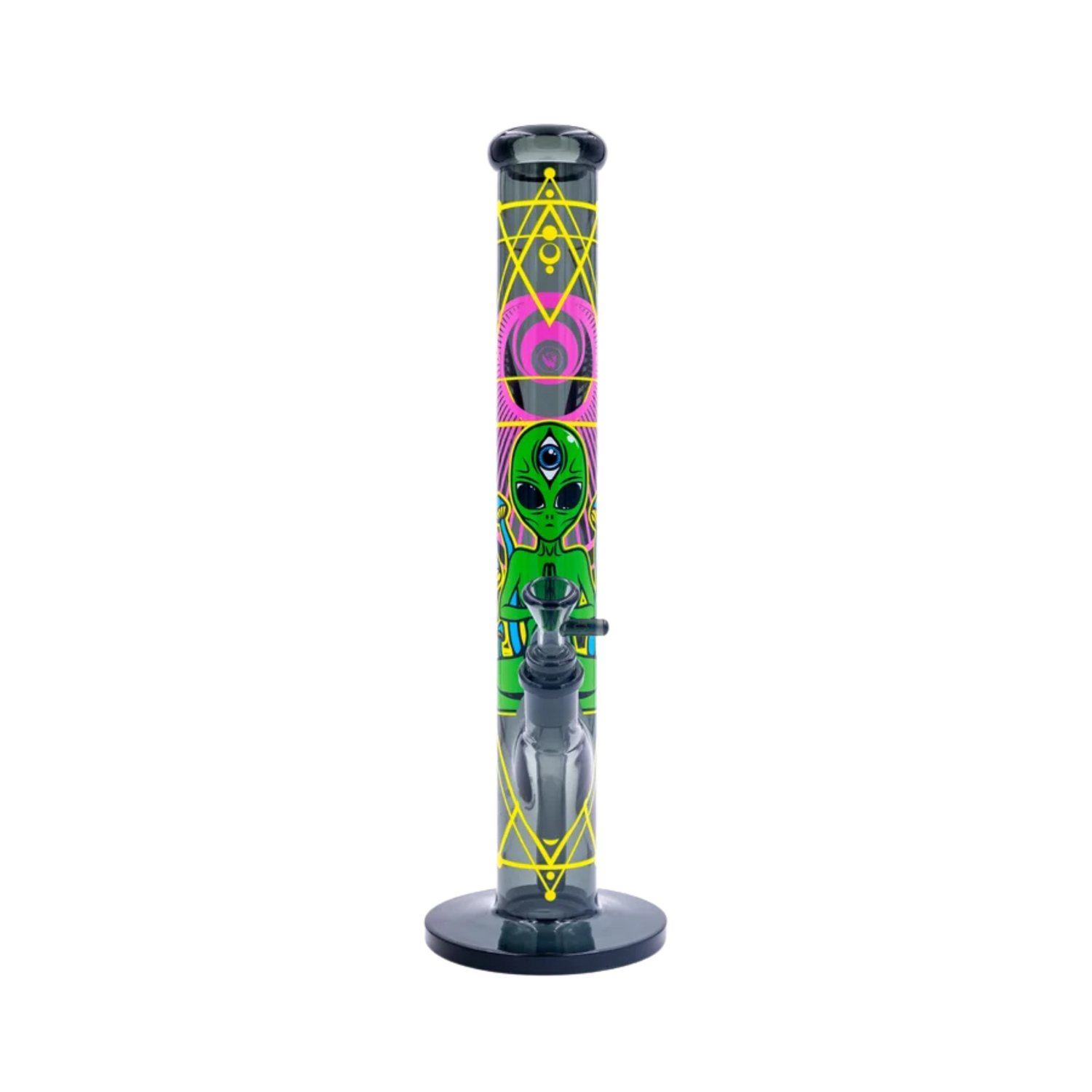 Diffusor-Chillum und Kopf der FIRE-FLOW Trippy Alien Glas Bong