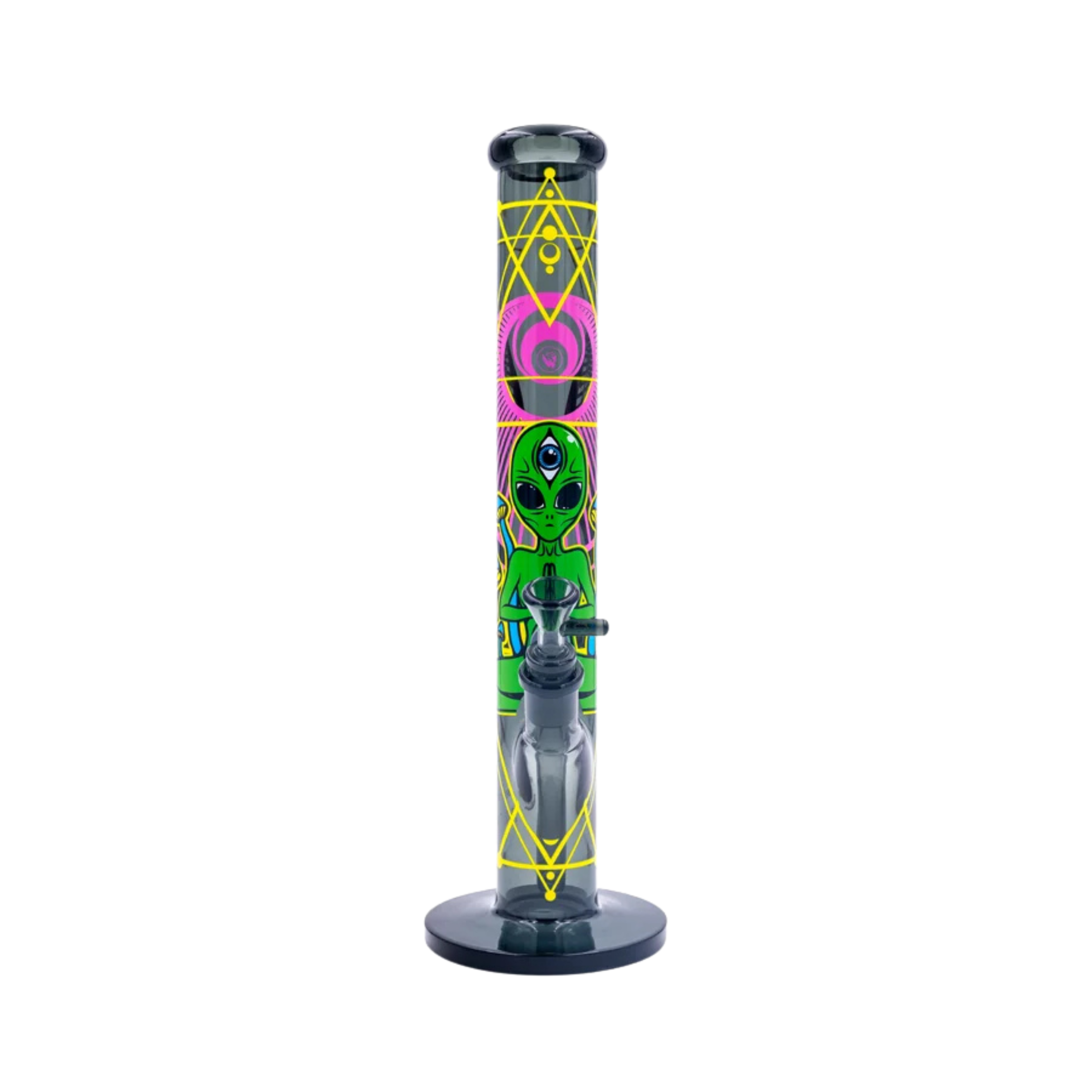 Diffusor-Chillum und Kopf der FIRE-FLOW Trippy Alien Glas Bong