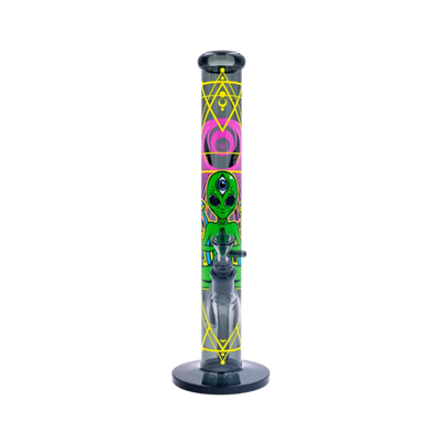 Diffusor-Chillum und Kopf der FIRE-FLOW Trippy Alien Glas Bong