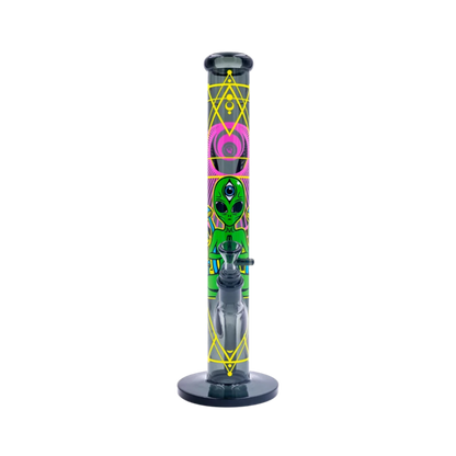 Diffusor-Chillum und Kopf der FIRE-FLOW Trippy Alien Glas Bong