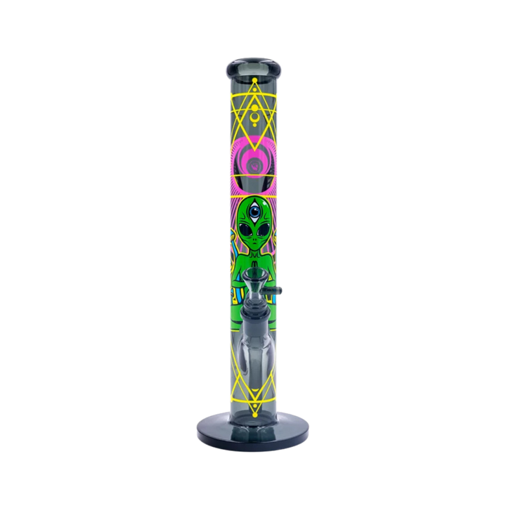 Diffusor-Chillum und Kopf der FIRE-FLOW Trippy Alien Glas Bong