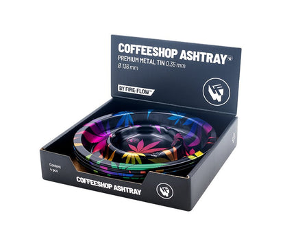 Display mit 4 FIRE-FLOW Coffeeshop Aschenbechern Leaves Gradient