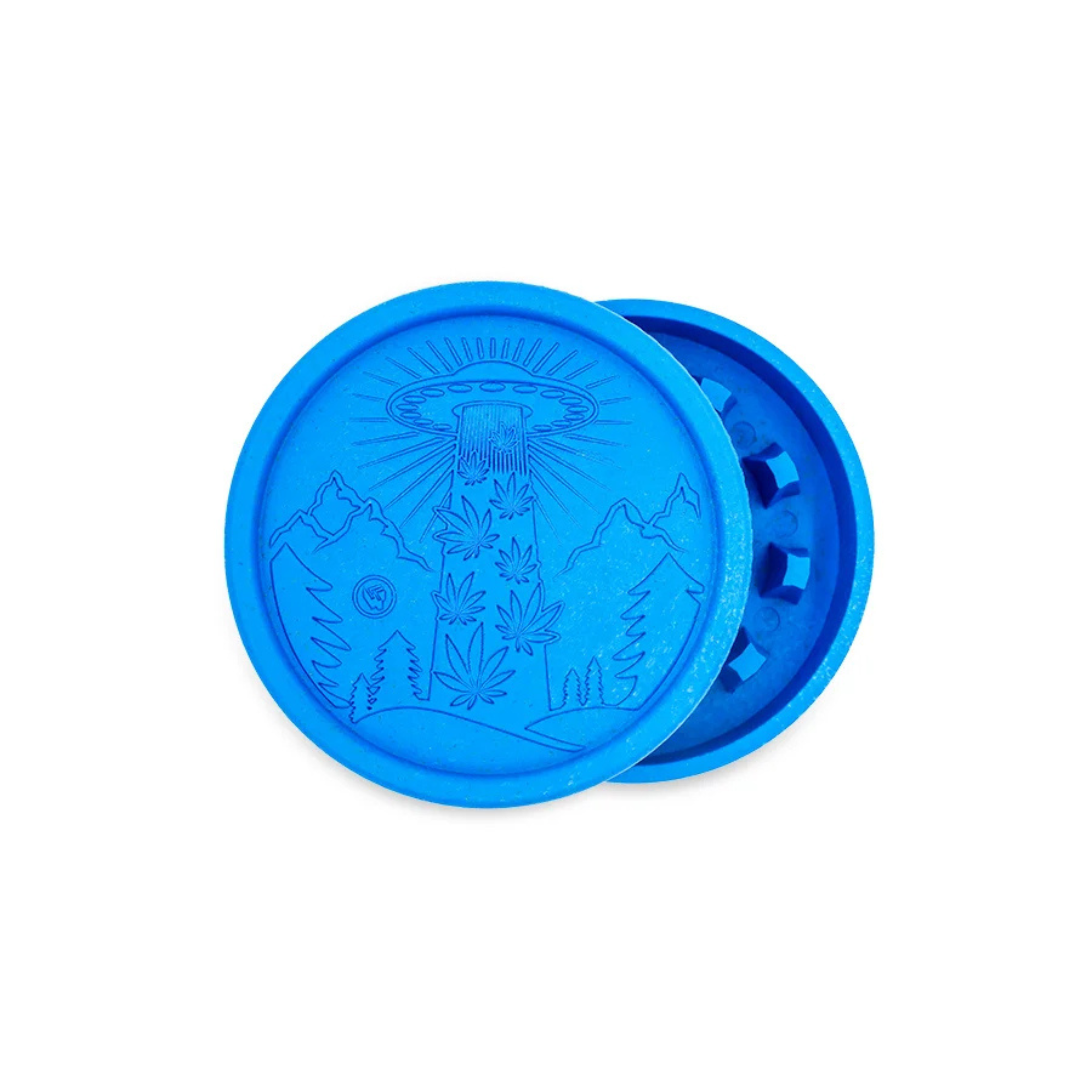 2-teiliger Hemp Grinder 55mm im 420 Alien Design Blau