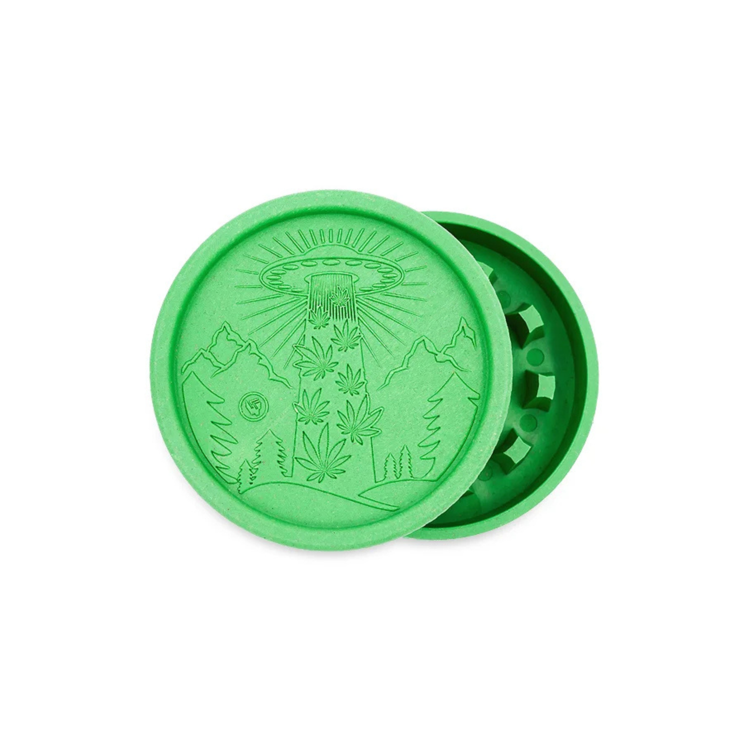 Kräutermühle 55mm, FIRE-FLOW Hemp Grinder 420 Alien Grün