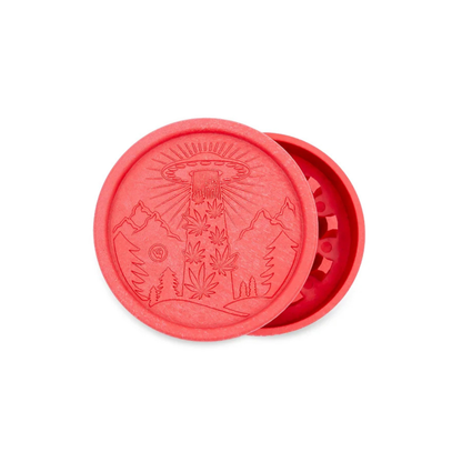 Hemp Grinder 55mm 2-teilig, 420 Alien Motiv Rot