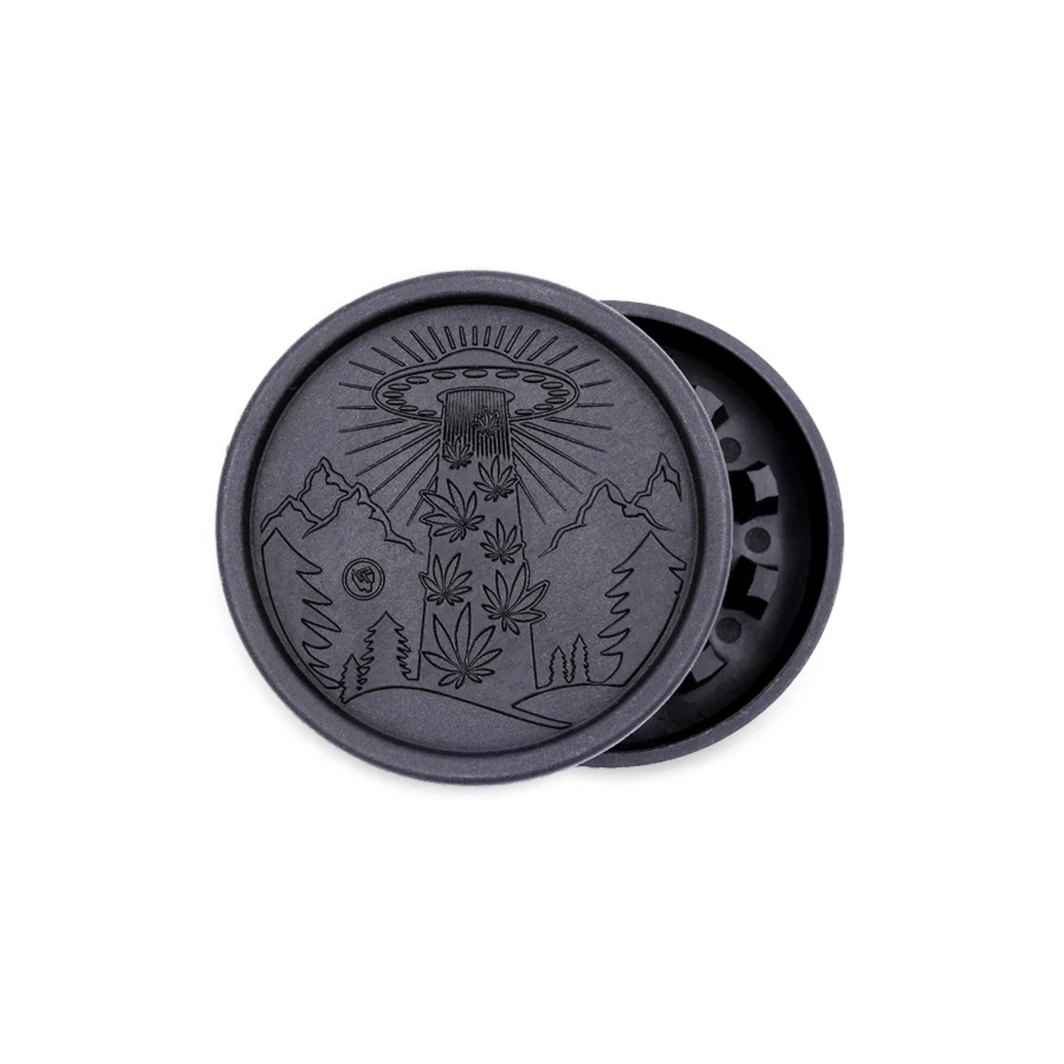 FIRE-FLOW Hemp Grinder 420 Alien 55mm, Einzelstück Schwarz