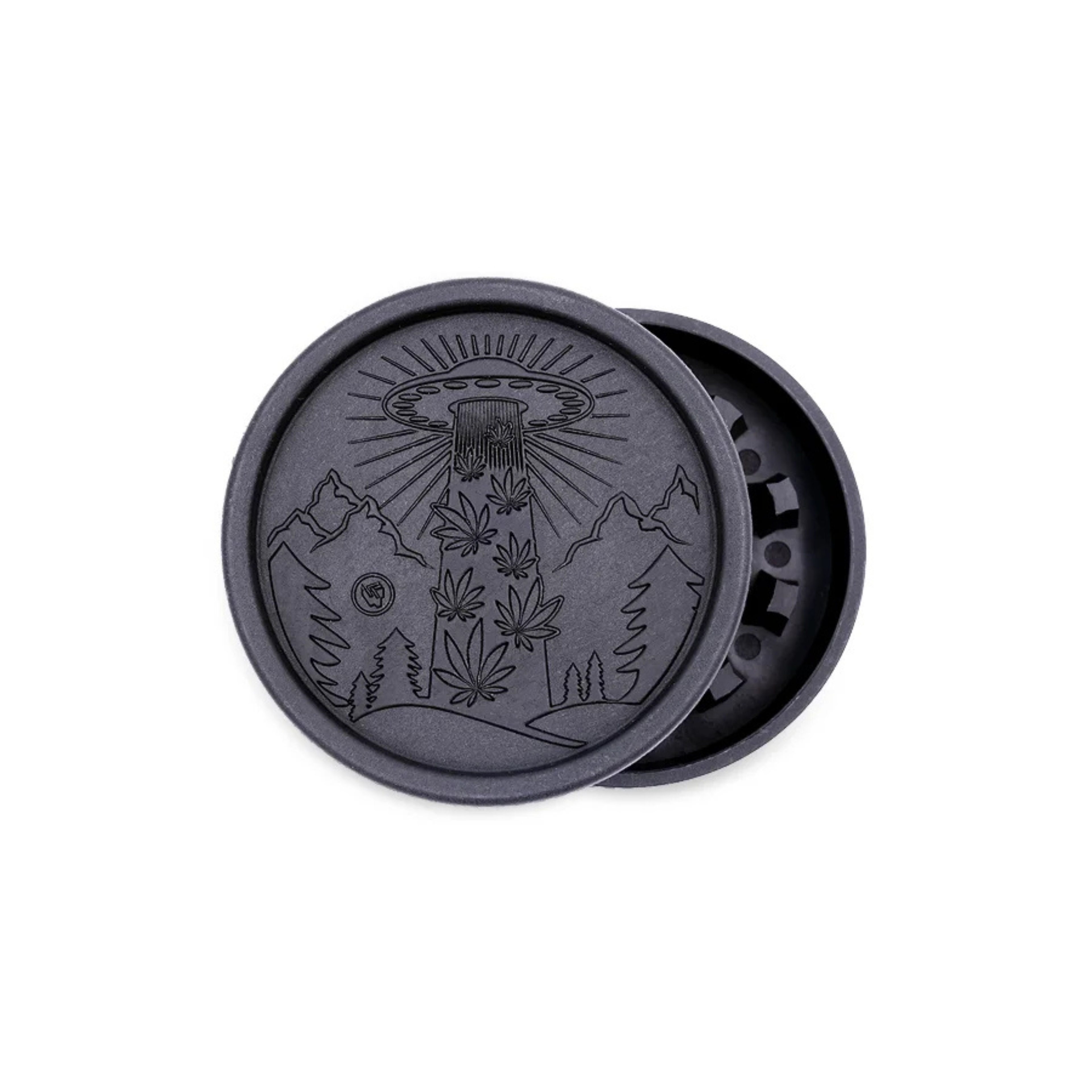 FIRE-FLOW Hemp Grinder 420 Alien 55mm, Einzelstück Schwarz