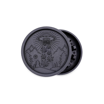 FIRE-FLOW Hemp Grinder 420 Alien 55mm, Einzelstück Schwarz