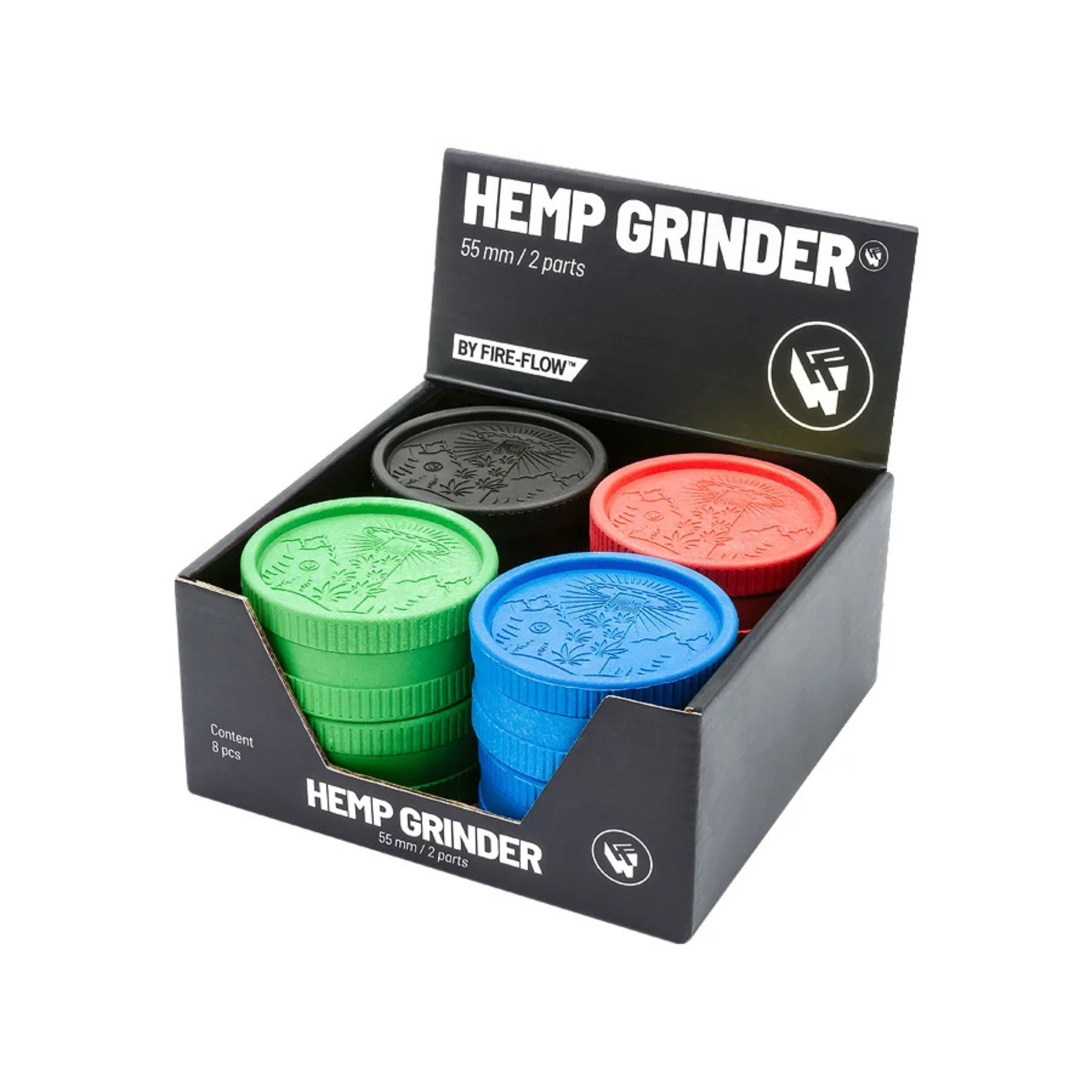FIRE-FLOW Hemp Grinder 420 Alien Display mit 8 Stück